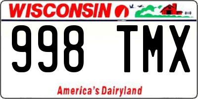 WI license plate 998TMX