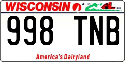 WI license plate 998TNB