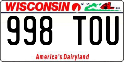 WI license plate 998TOU
