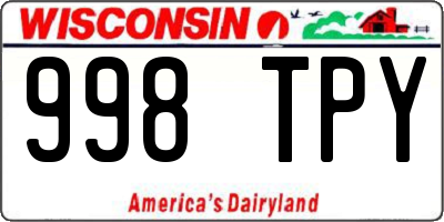 WI license plate 998TPY