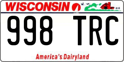 WI license plate 998TRC