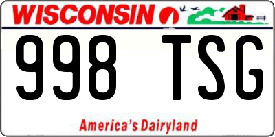 WI license plate 998TSG