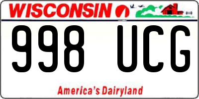 WI license plate 998UCG