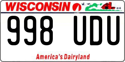 WI license plate 998UDU