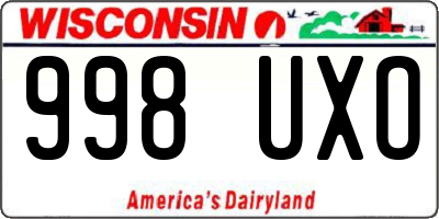 WI license plate 998UXO
