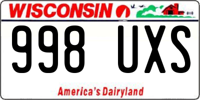 WI license plate 998UXS
