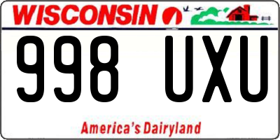 WI license plate 998UXU
