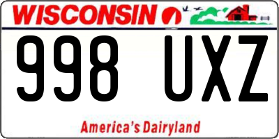 WI license plate 998UXZ