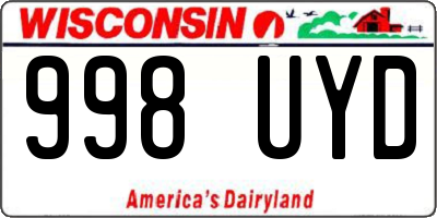 WI license plate 998UYD