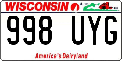 WI license plate 998UYG