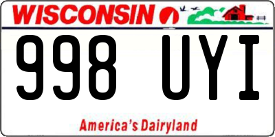 WI license plate 998UYI
