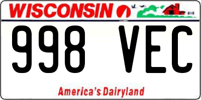 WI license plate 998VEC