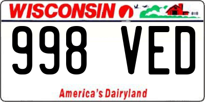 WI license plate 998VED