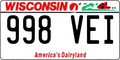 WI license plate 998VEI