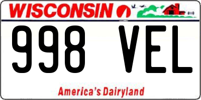 WI license plate 998VEL