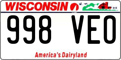 WI license plate 998VEO