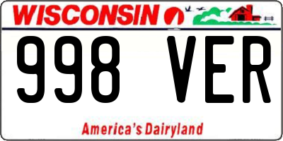 WI license plate 998VER
