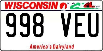 WI license plate 998VEU