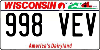 WI license plate 998VEV