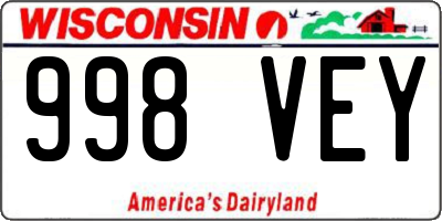 WI license plate 998VEY