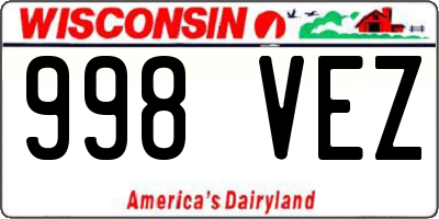 WI license plate 998VEZ