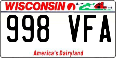 WI license plate 998VFA