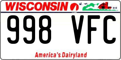 WI license plate 998VFC