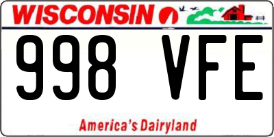 WI license plate 998VFE