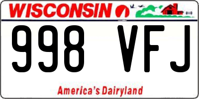 WI license plate 998VFJ