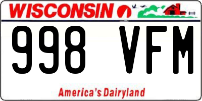 WI license plate 998VFM