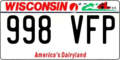 WI license plate 998VFP