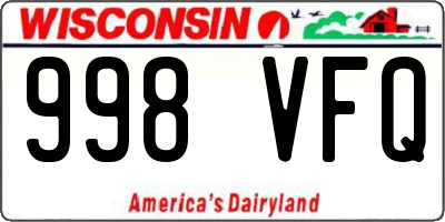 WI license plate 998VFQ