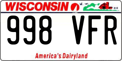 WI license plate 998VFR