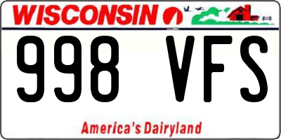 WI license plate 998VFS