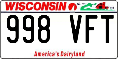 WI license plate 998VFT