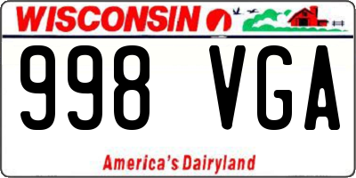 WI license plate 998VGA