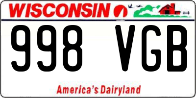 WI license plate 998VGB