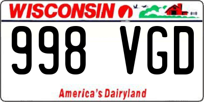 WI license plate 998VGD