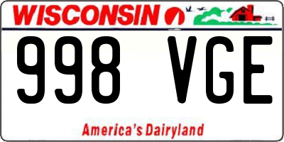 WI license plate 998VGE