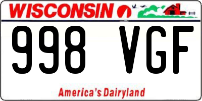 WI license plate 998VGF