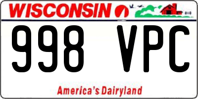 WI license plate 998VPC