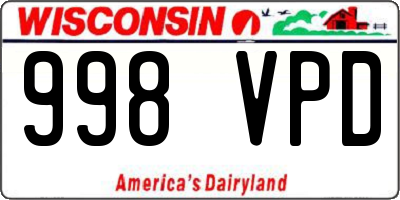 WI license plate 998VPD