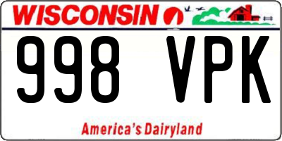 WI license plate 998VPK