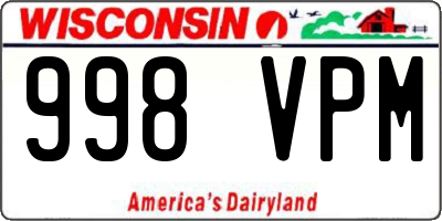 WI license plate 998VPM