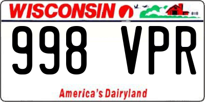 WI license plate 998VPR