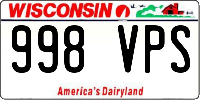 WI license plate 998VPS