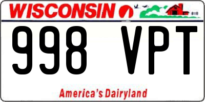 WI license plate 998VPT