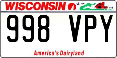WI license plate 998VPY