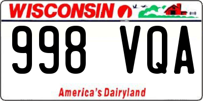 WI license plate 998VQA