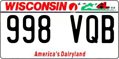 WI license plate 998VQB
